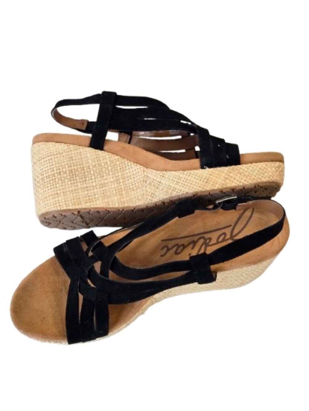NIB Zodiac Black Strappy Platform Wedge Sandals Size 9.5 EU 39 1/2 - Picture 2 of 15